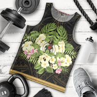 Vanuatu Men's Tank Top - Polynesian Gold Patterns Collection Black - Polynesian Pride