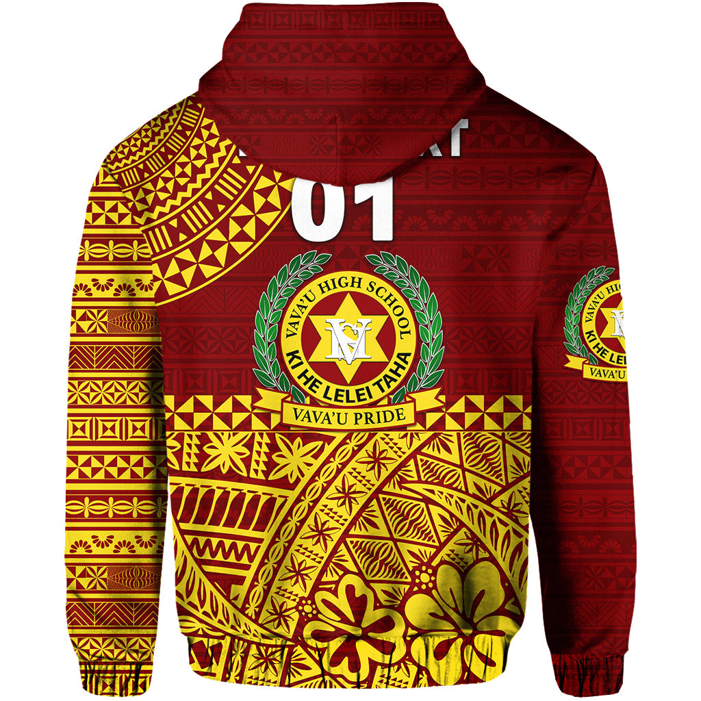 Custom Tonga Vavau High School Zip Hoodie Kupesi Vibes Maroon LT8 - Polynesian Pride
