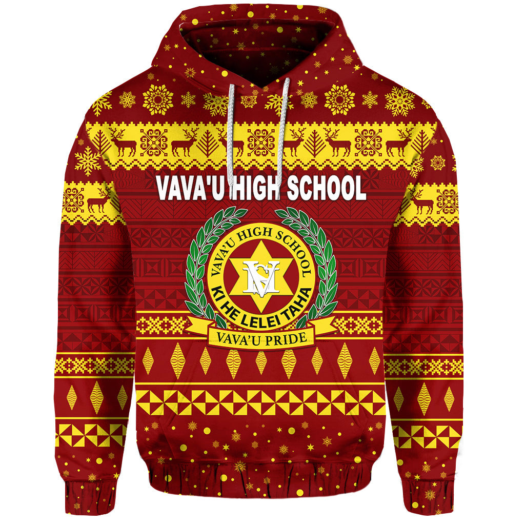 Custom Vavau High School Christmas Hoodie Simple Style Maroon LT8 - Polynesian Pride