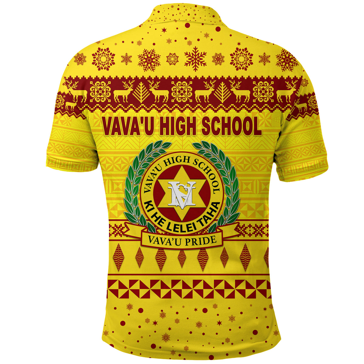 Vavau High School Christmas Polo Shirt Simple Style Gold LT8 - Polynesian Pride