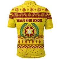 Vavau High School Christmas Polo Shirt Simple Style Gold LT8 - Polynesian Pride