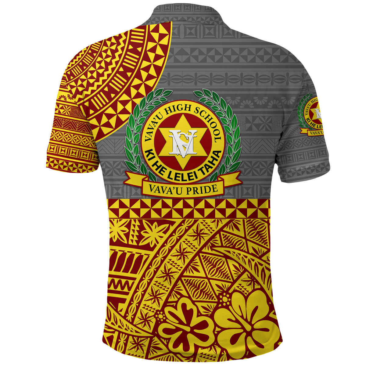 Tonga Vavau High School Polo Shirt Kupesi Vibes Grey LT8 - Polynesian Pride