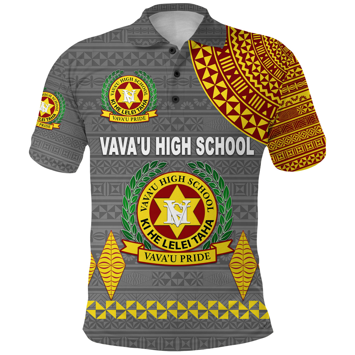 Custom Tonga Vavau High School Polo Shirt Simple Style Grey LT8 - Polynesian Pride
