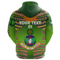Custom Fiji Vuci Rugby Club Hoodie Creative Style Green, Custom Text and Number LT8 - Polynesian Pride