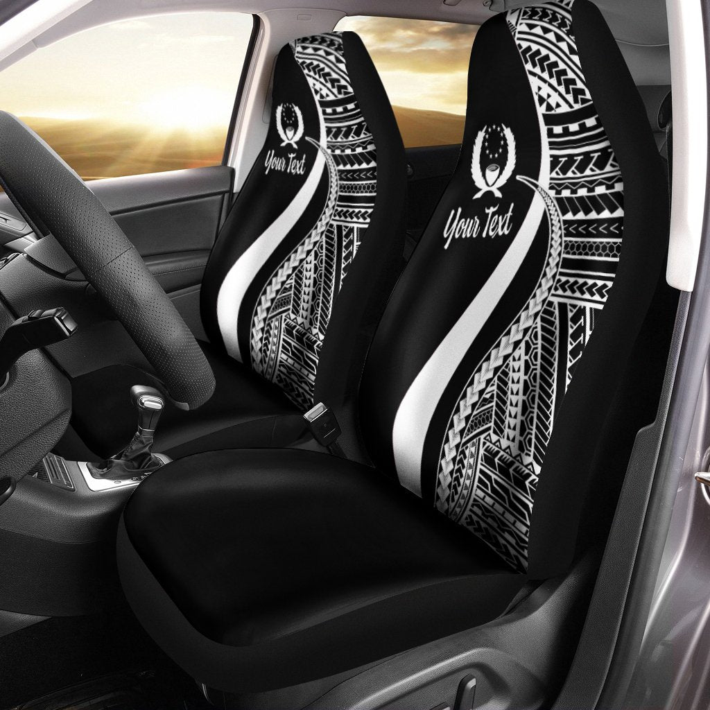Pohnpei Custom Personalised Car Seat Covers - White Polynesian Tentacle Tribal Pattern Universal Fit White - Polynesian Pride