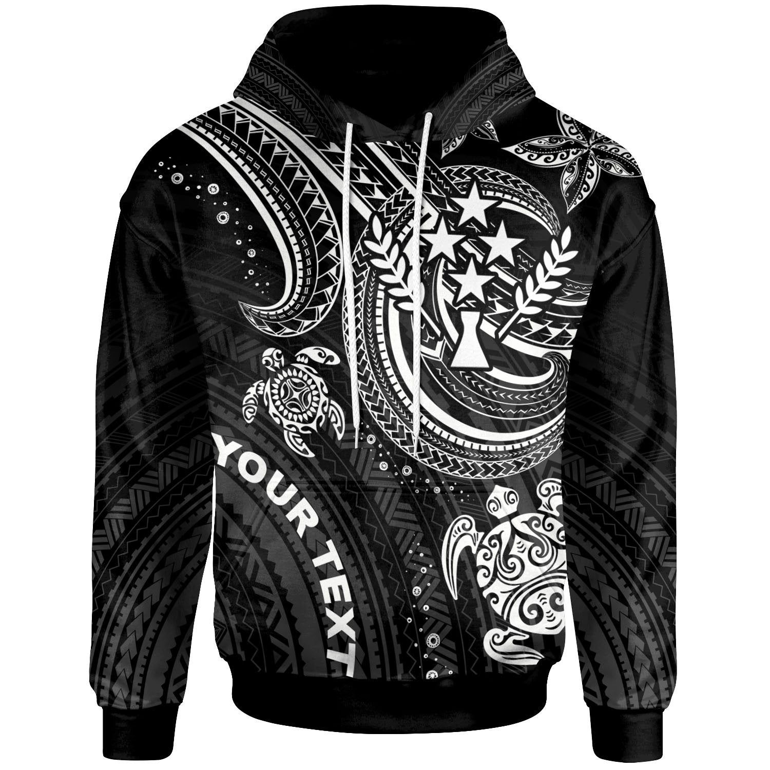 Kosrae Custom Hoodie White Turtle Unisex White - Polynesian Pride