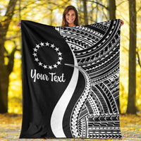 Cook Islands Custom Personalised Premium Blanket - White Polynesian Tentacle Tribal Pattern - Polynesian Pride