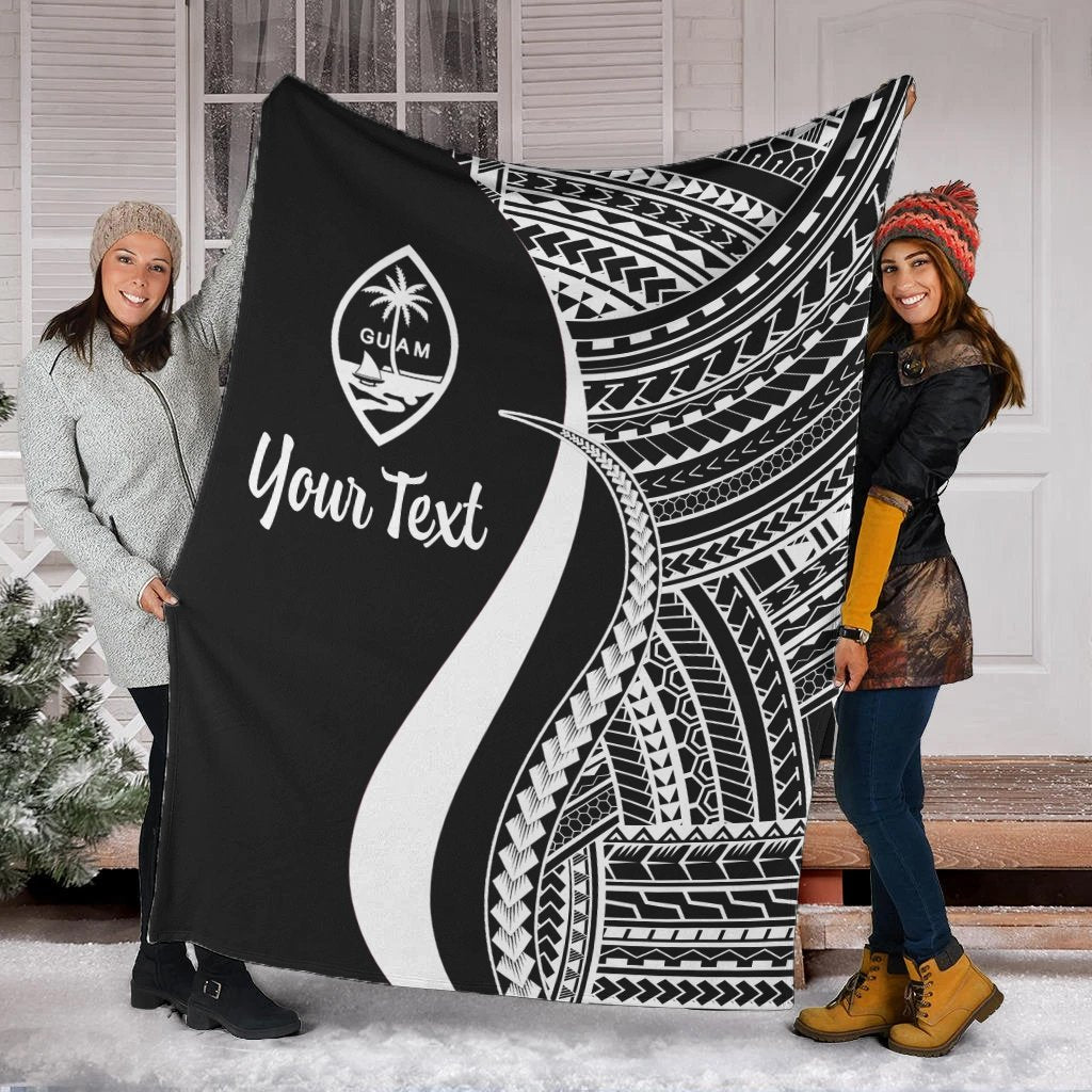 Guam Custom Personalised Premium Blanket - White Polynesian Tentacle Tribal Pattern White - Polynesian Pride