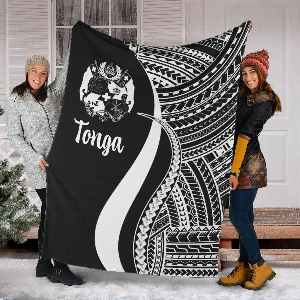 Tonga Premium Blanket - White Polynesian Tentacle Tribal Pattern White - Polynesian Pride