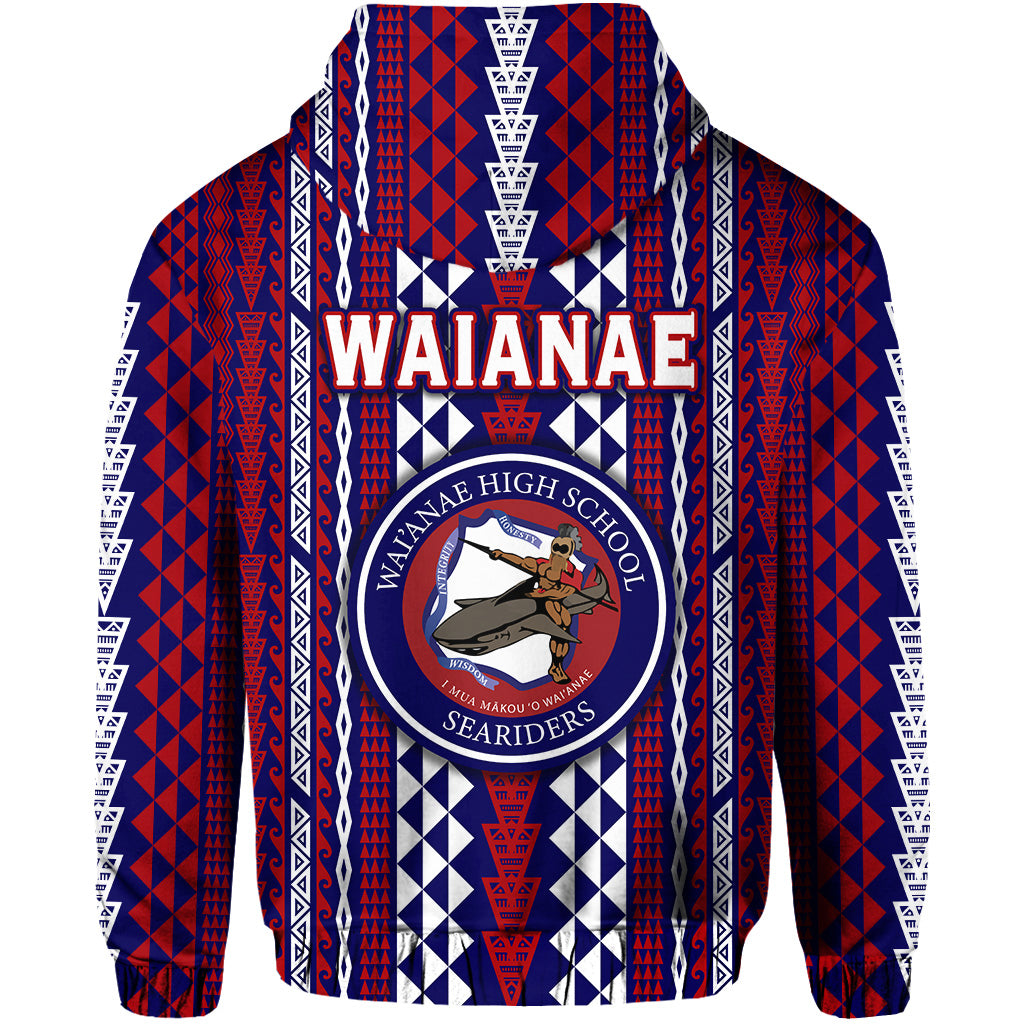 Hawaii Waianae High School Zip Hoodie Seariders Simple Style LT8 - Polynesian Pride