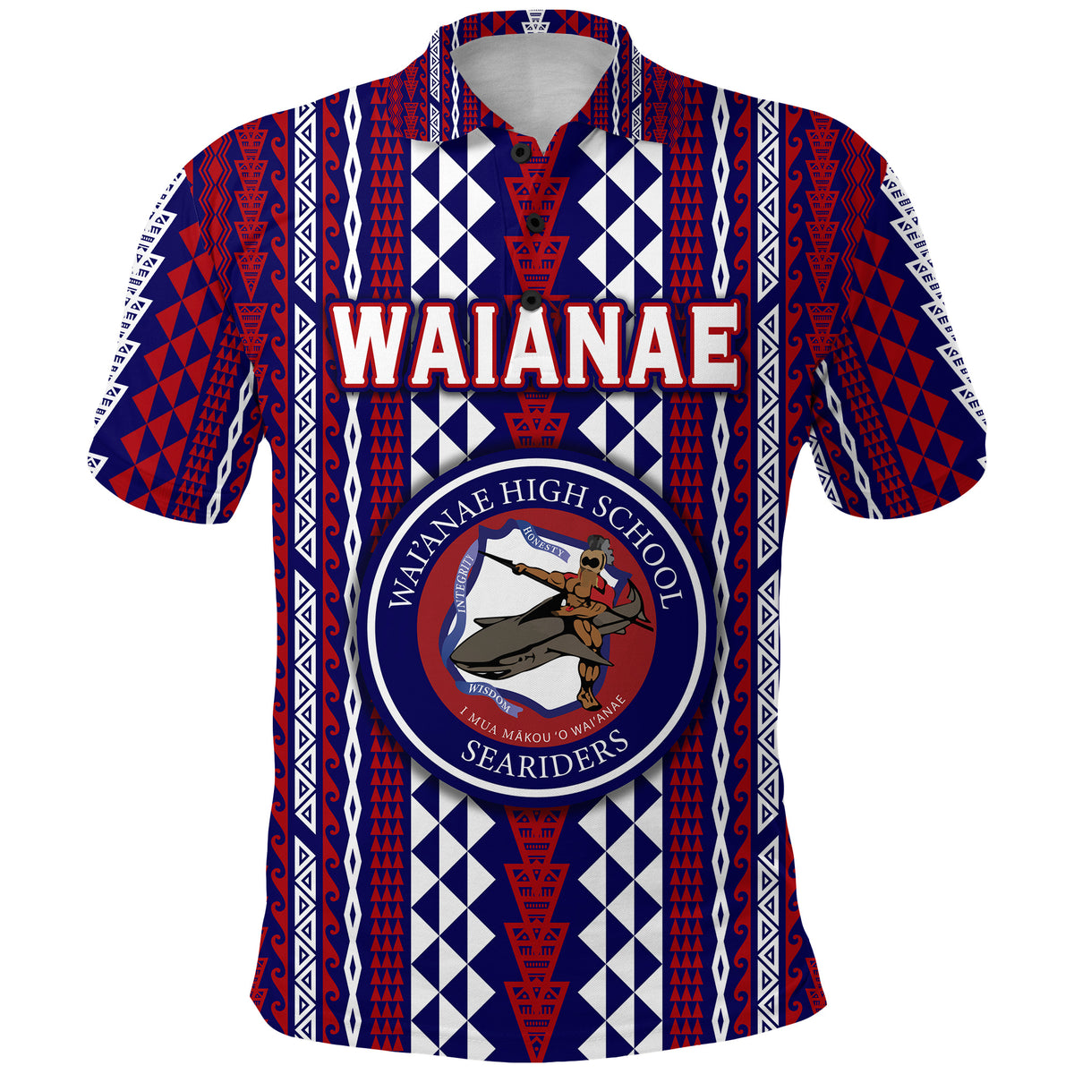 Custom Hawaii Waianae High School Polo Shirt Seariders Simple Style LT8 - Polynesian Pride