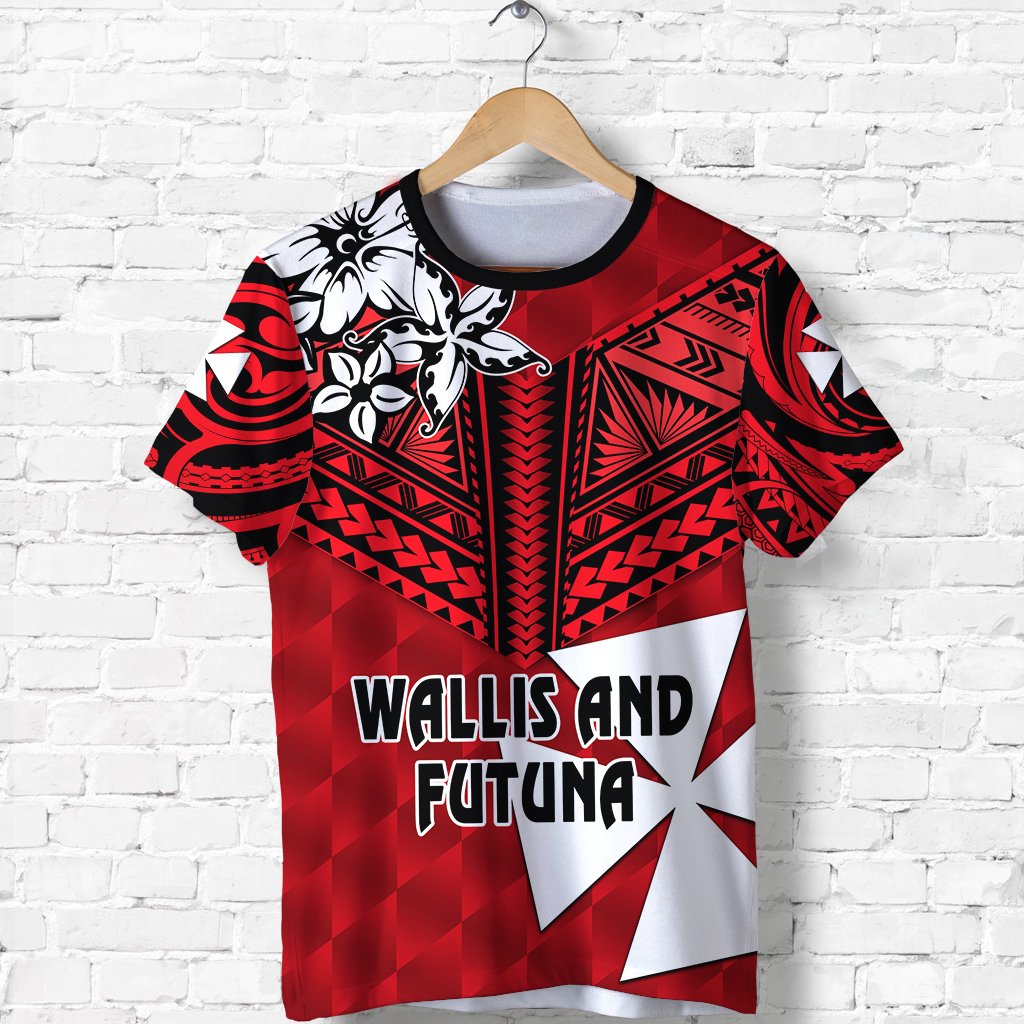 Custom Wallis and Futuna Rugby T Shirt, Custom Text and Number Sporty Vibes Unisex Red - Polynesian Pride