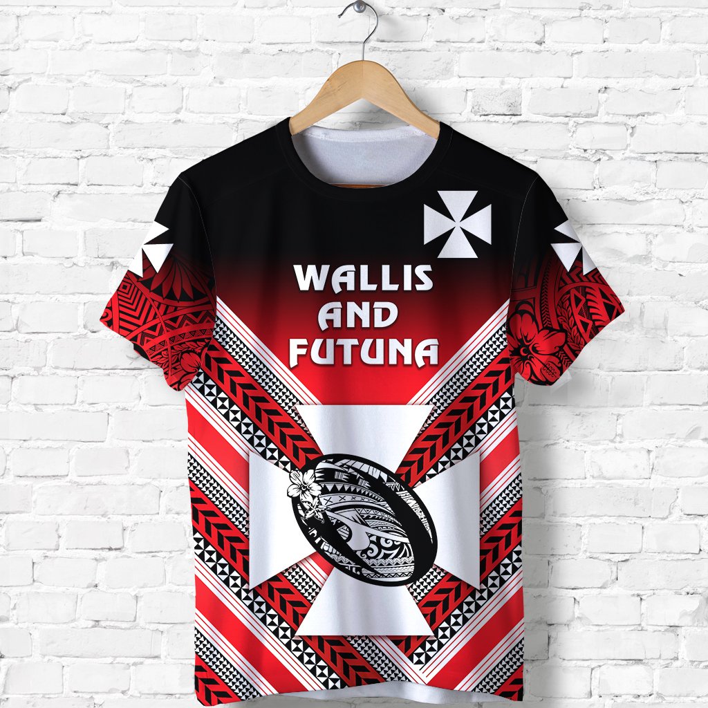 Custom Wallis and Futuna Rugby T Shirt, Custom Text and Number Creative Style Unisex Red - Polynesian Pride