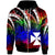 Wallis & Futuna Zip Hoodie Tropical Leaf Rainbow Color Unisex Rainbow - Polynesian Pride