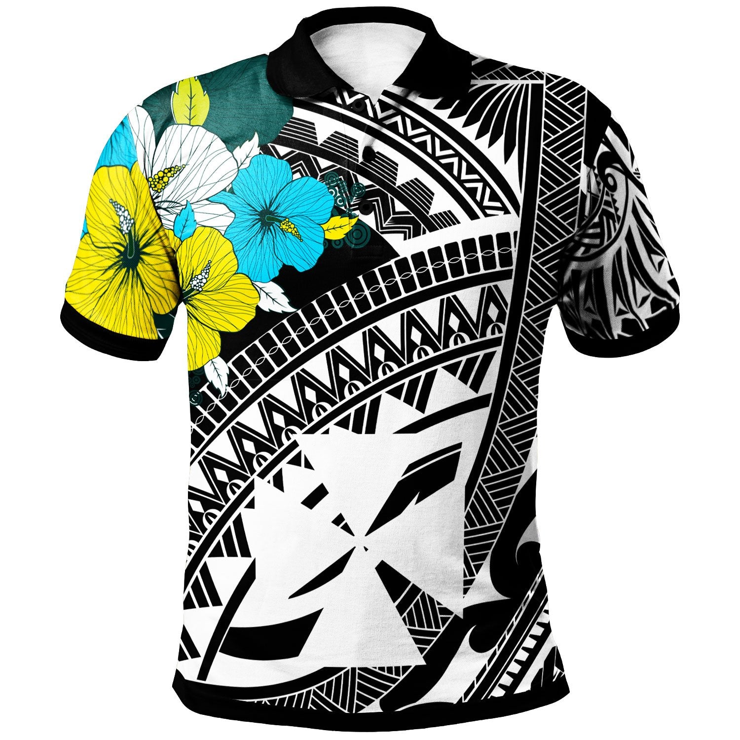 Wallis and Futuna Polo Shirt Polynesian Pattern Black Color Unisex Black - Polynesian Pride