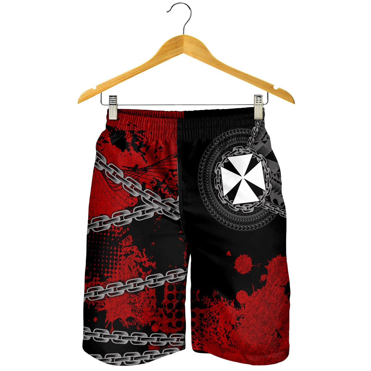 Wallis and Futuna Polynesian Men's Shorts - Polynesian Chain Style - Polynesian Pride
