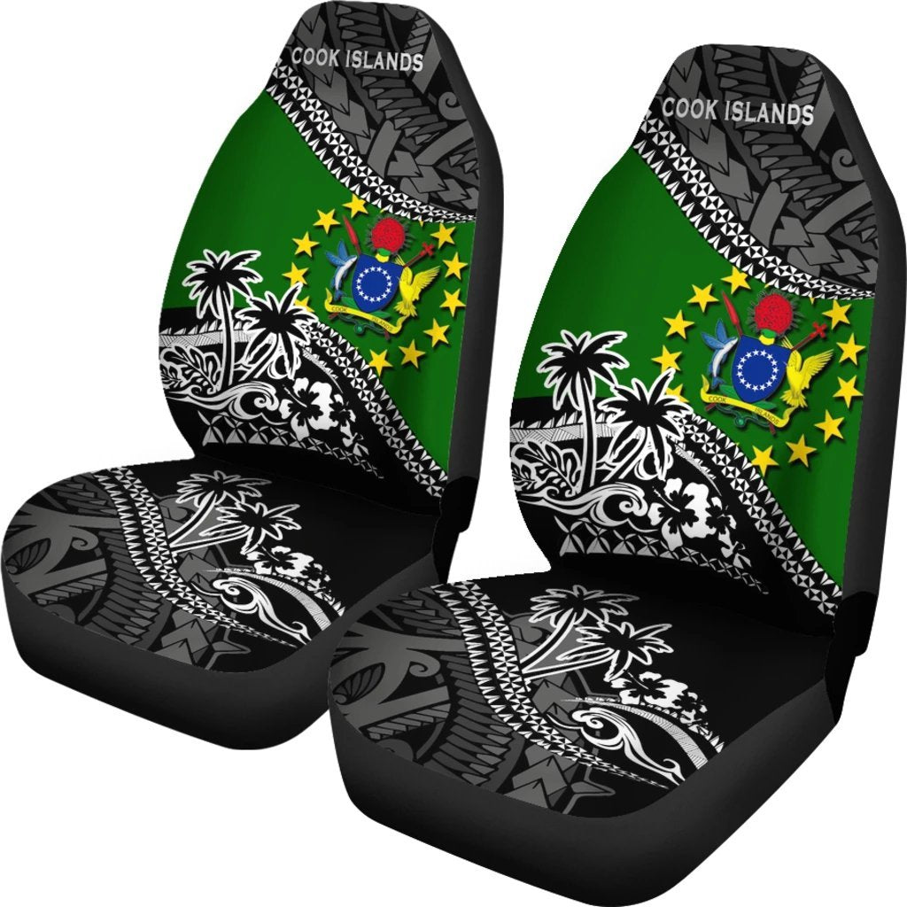 Cook Islands Car Seat Covers Fall In The Wave Universal Fit Black - Polynesian Pride