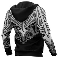 Maori Tattoo Hoodie Hei Matau Abalone White - Polynesian Pride
