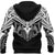 Maori Tattoo Zip Hoodie Hei Matau Abalone White - Polynesian Pride