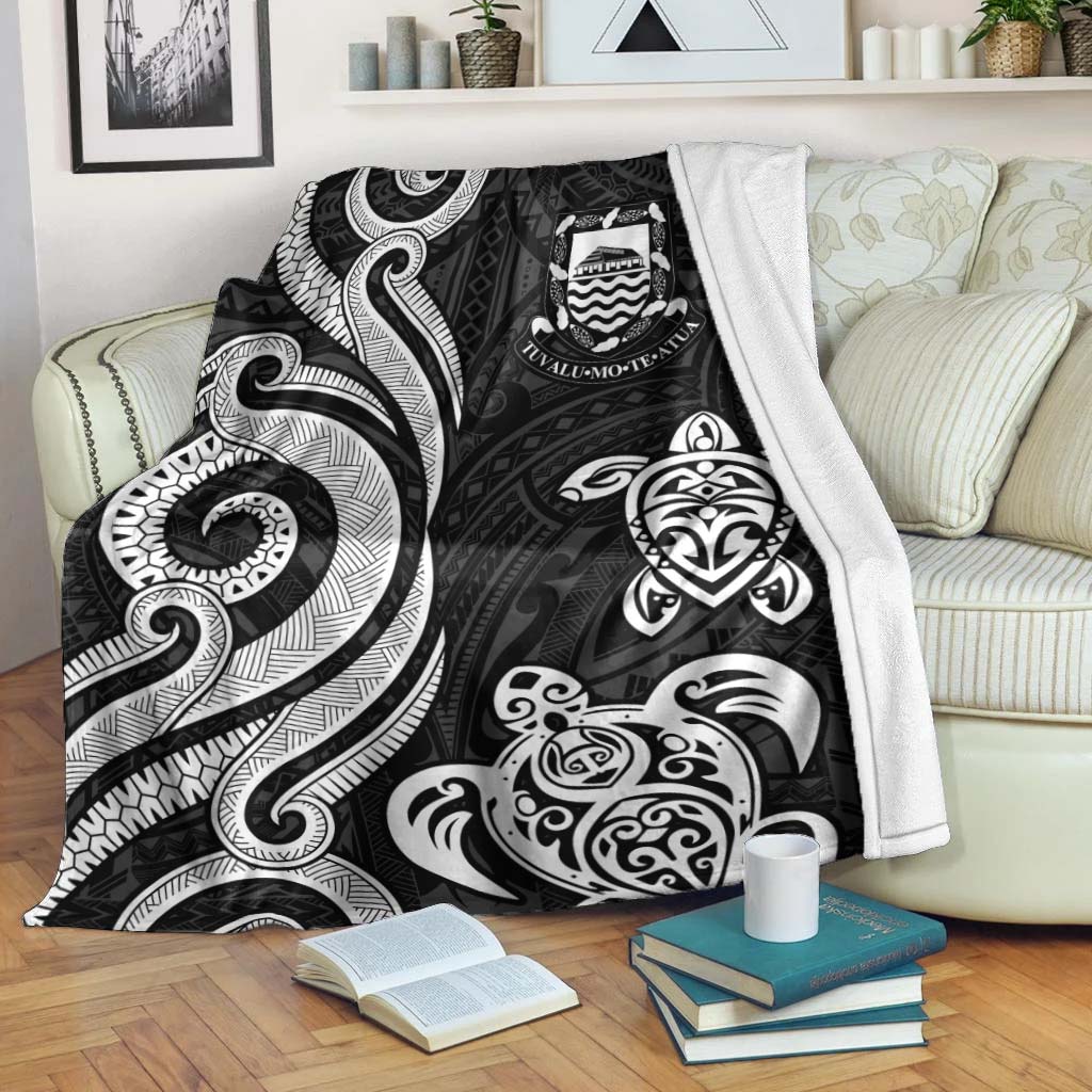 Tuvalu Premium Blanket - White Tentacle Turtle White - Polynesian Pride