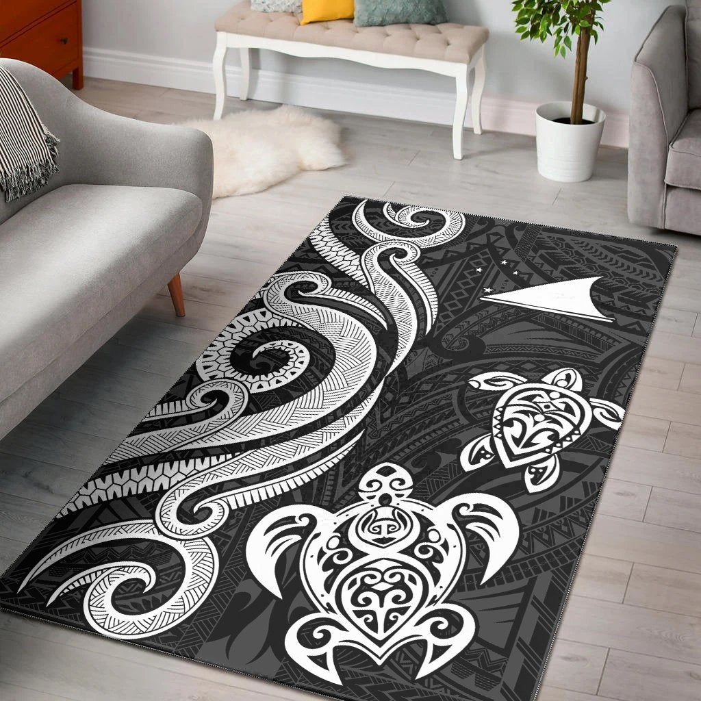 Tokelau Area Rug - White Tentacle Turtle White - Polynesian Pride