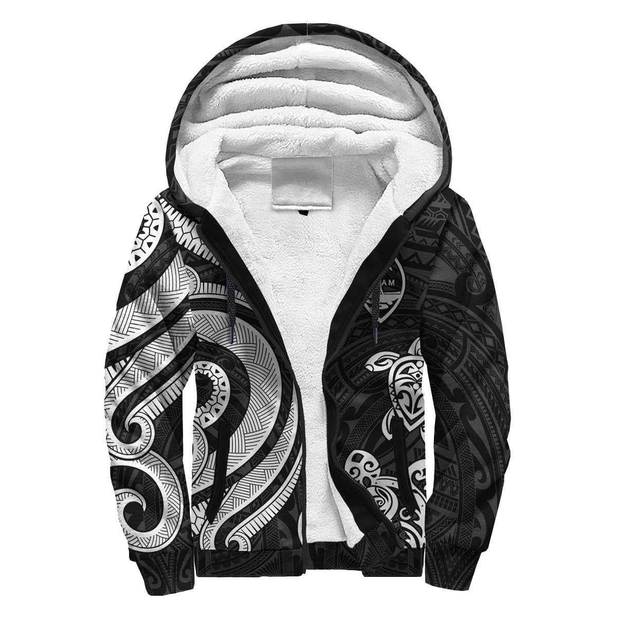 Guam Sherpa Hoodie - White Tentacle Turtle White - Polynesian Pride