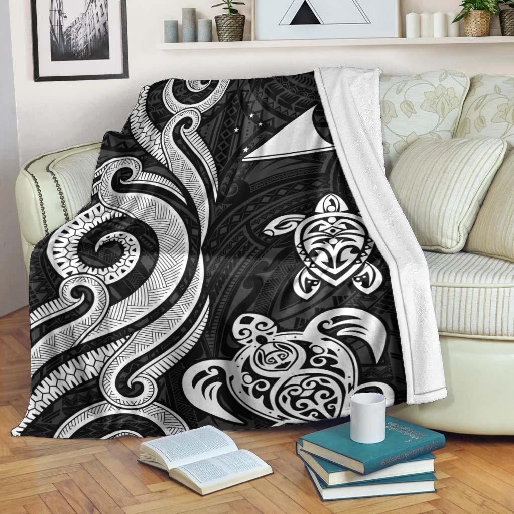 Tokelau Premium Blanket - White Tentacle Turtle White - Polynesian Pride