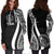 Palau Women's Hoodie Dress - White Polynesian Tentacle Tribal Pattern - Polynesian Pride