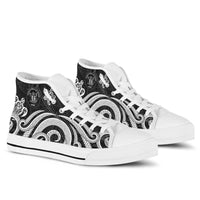 Niue High Top Shoes - White Tentacle Turtle - Polynesian Pride