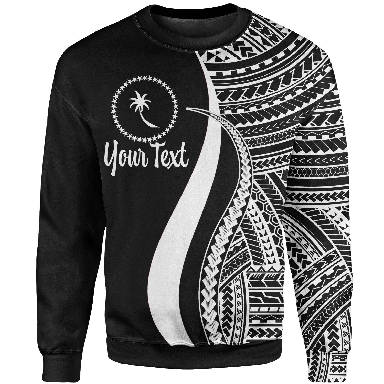 Chuuk Custom Personalised Sweatshirt - White Polynesian Tentacle Tribal Pattern Unisex White - Polynesian Pride