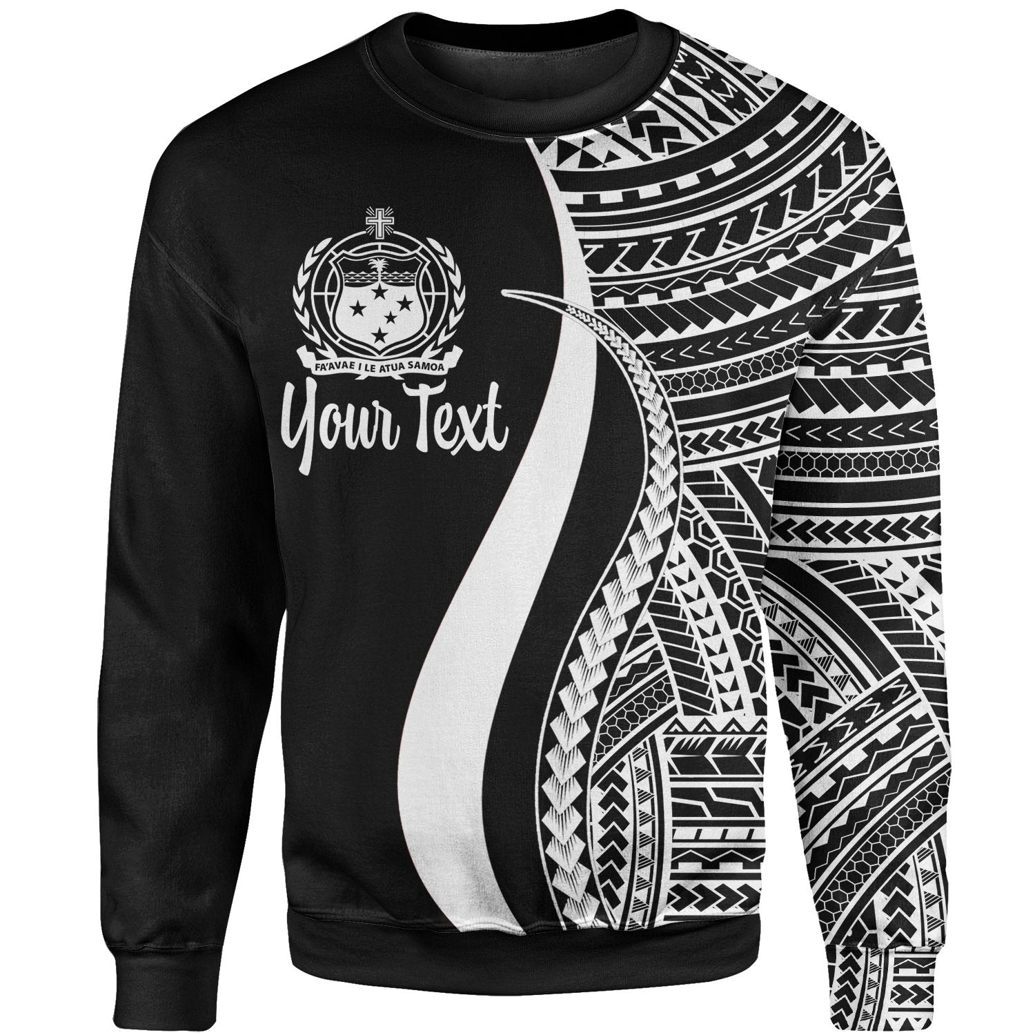 Samoa Custom Personalised Sweatshirt - White Polynesian Tentacle Tribal Pattern Unisex White - Polynesian Pride