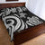 Tonga Quilt Bed Set - White Tentacle Turtle - Polynesian Pride