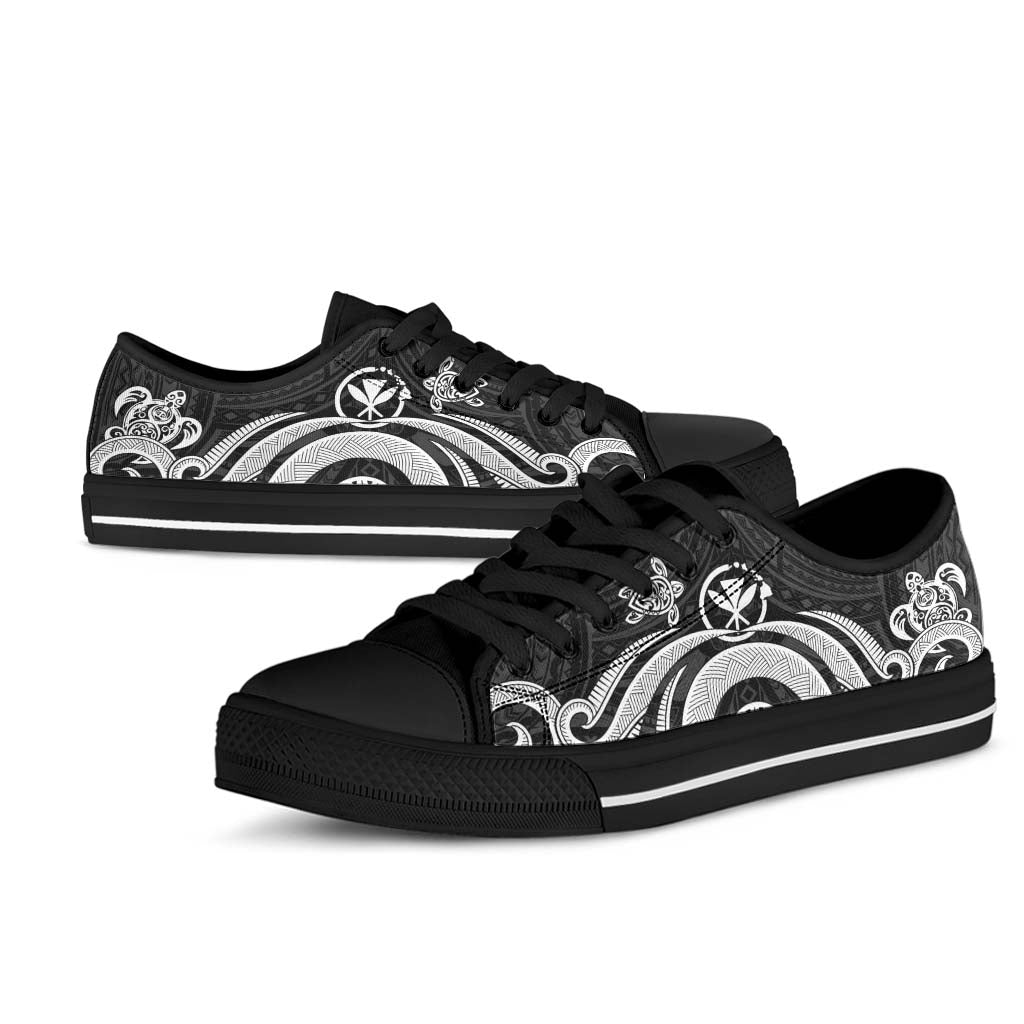 Hawaii Low Top Canvas Shoes - White Tentacle Turtle - Polynesian Pride