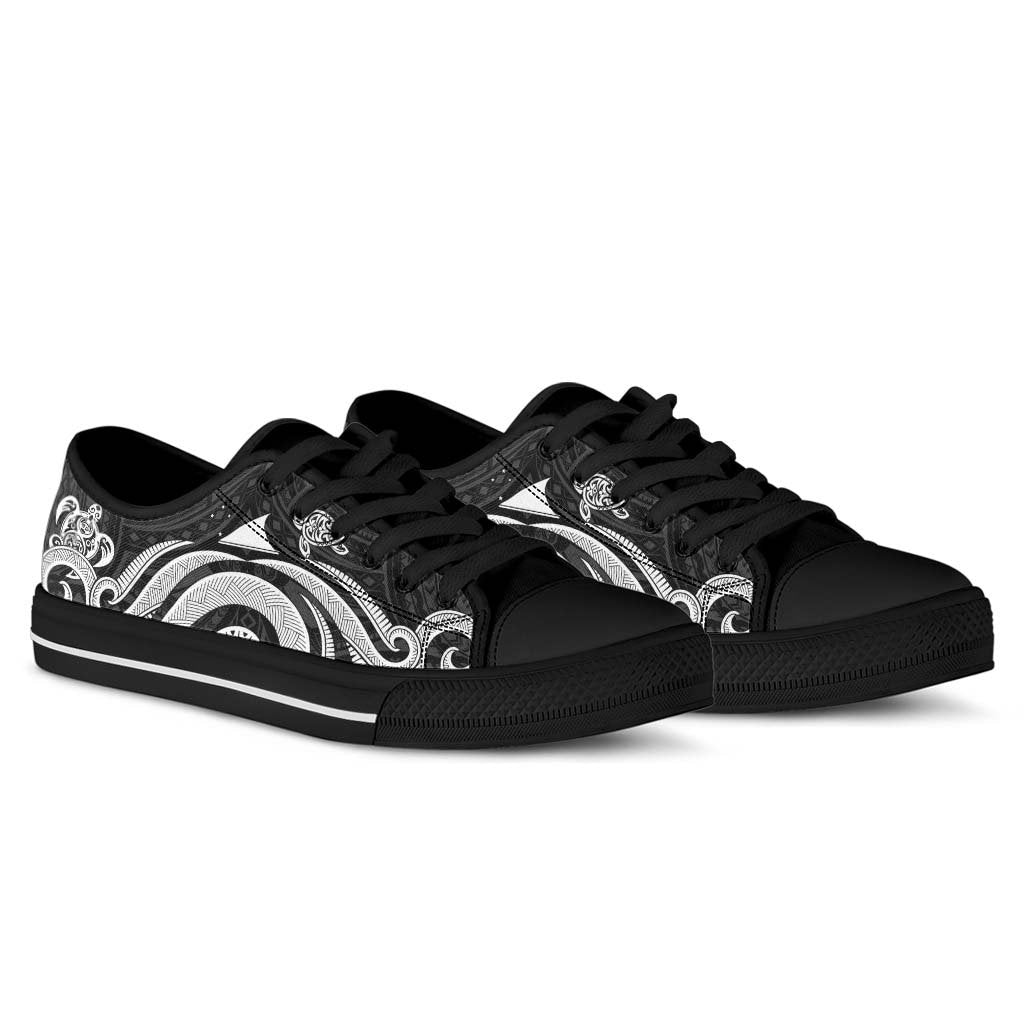 Tokelau Low Top Canvas Shoes - White Tentacle Turtle - Polynesian Pride