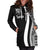 Tuvalu Women's Hoodie Dress - White Polynesian Tentacle Tribal Pattern - Polynesian Pride