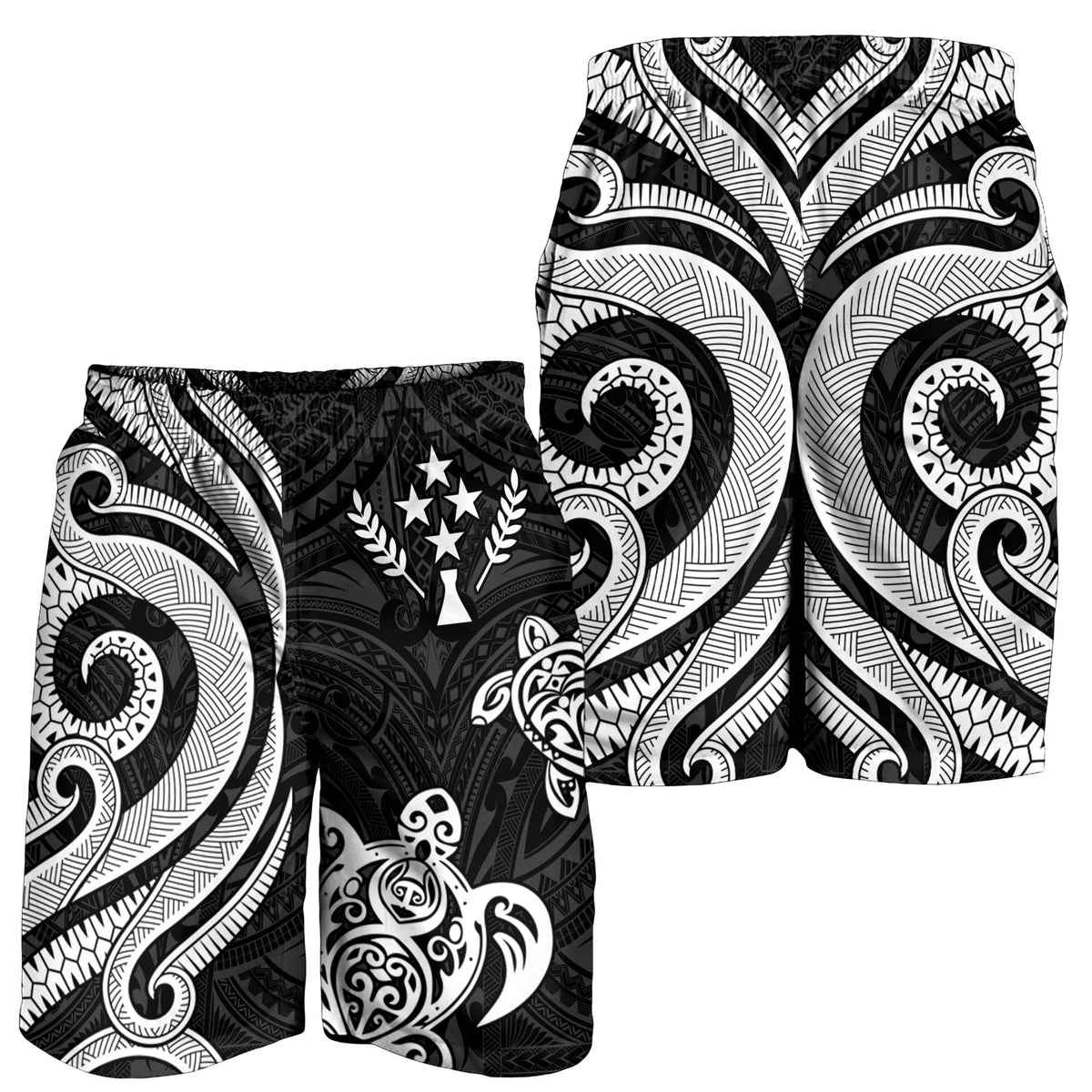 Kosrae Men's Short - White Tentacle Turtle - Polynesian Pride