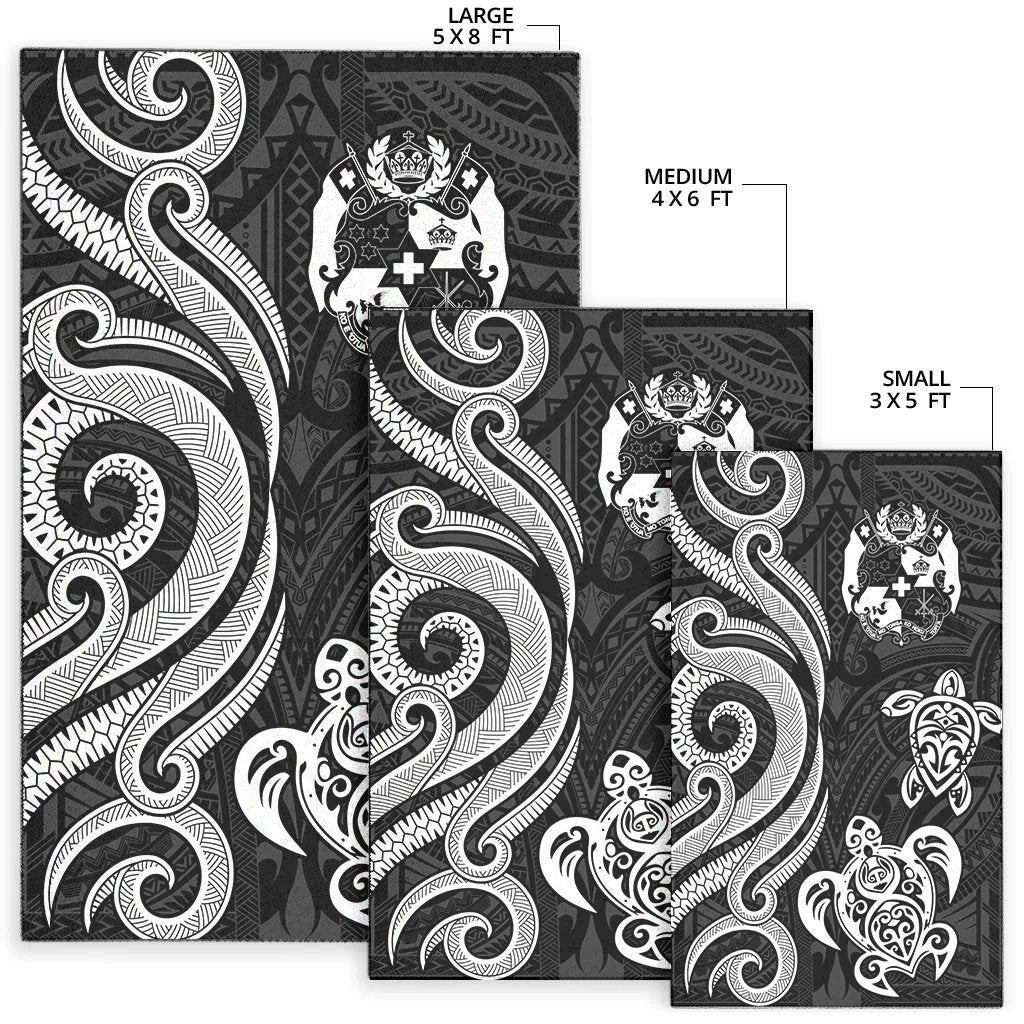 Tonga Area Rug - White Tentacle Turtle - Polynesian Pride