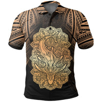 Wild Shark Polynesian Polo Shirt Unisex Gold - Polynesian Pride