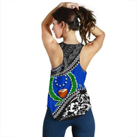 Pohnpei Women Racerback Tank Fall In The Wave K9 - Polynesian Pride