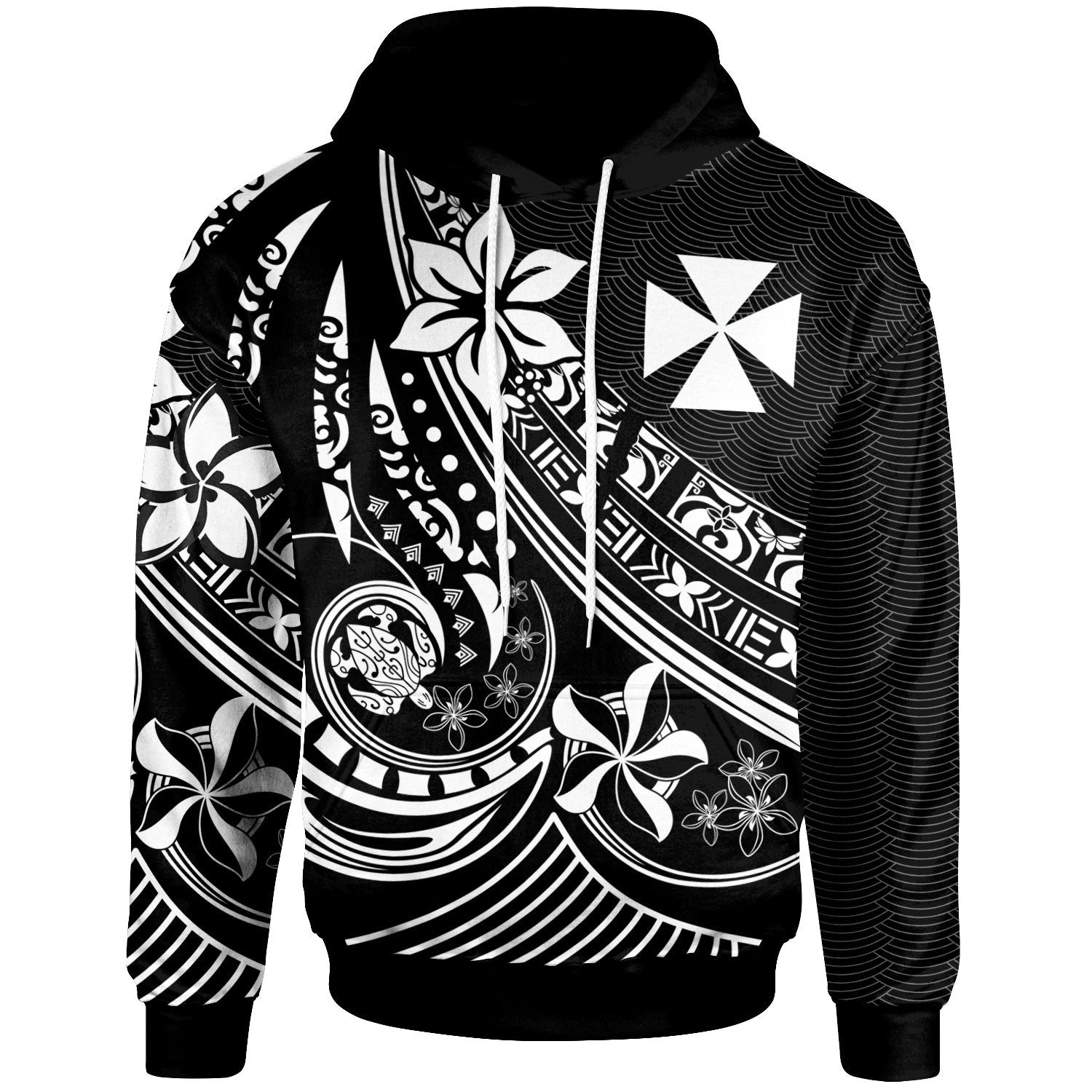 Wallis & Futuna Hoodies The Flow of The Ocean White Unisex White - Polynesian Pride