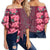 Hawaii Hibiscus Flower Polynesian Women's Off Shoulder Wrap Waist Top - Curtis Style - Pink - AH - Polynesian Pride