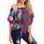 Hawaii Hibiscus Tropical Polynesian Women's Off Shoulder Wrap Waist Top - Melio Style - AH Female Pink - Polynesian Pride