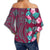 Hawaii Hibiscus Tropical Polynesian Women's Off Shoulder Wrap Waist Top - Melio Style - AH - Polynesian Pride