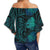 Hawaii Monsteria Leaves Polynesian Women's Off Shoulder Wrap Waist Top - Melio Style - AH - Polynesian Pride