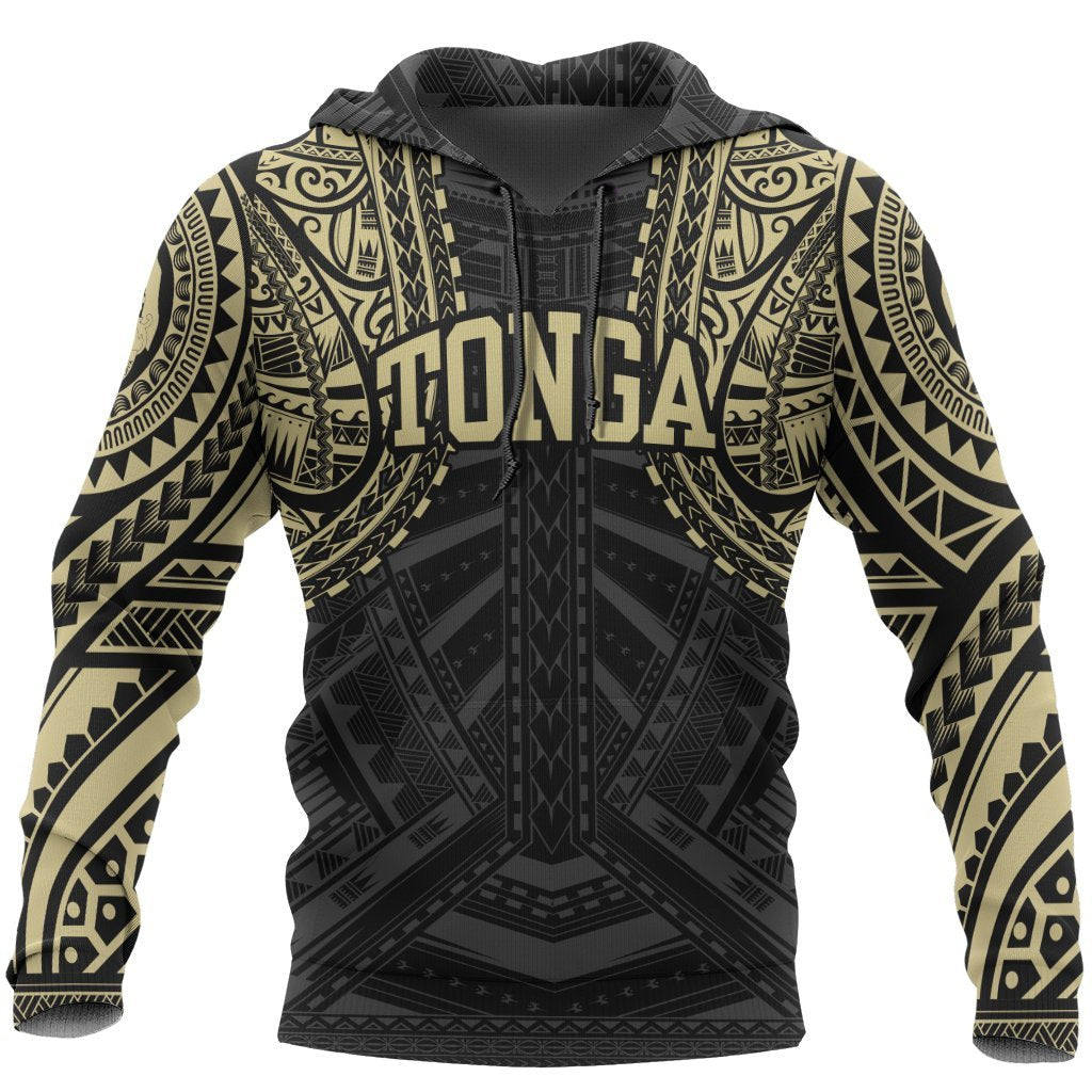 Tonga Pullover Hoodie Tonga Polynesian Tattoo Style A6 Unisex Black - Polynesian Pride