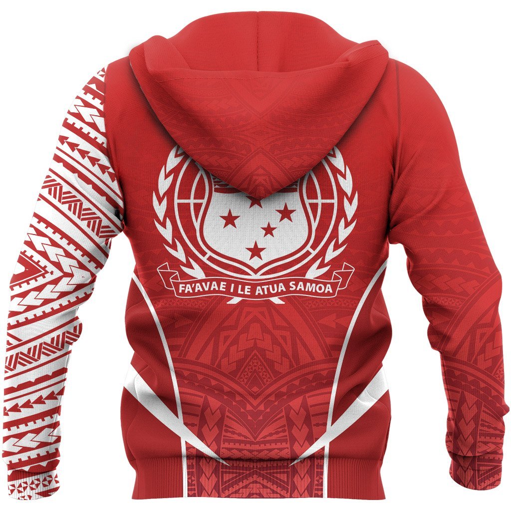 Samoa Active Special Hoodie Samoa Coat of Arms Polynesian Tattoo Red - Polynesian Pride