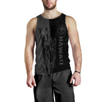 Hawaii King Polynesian Men's Tank Top - Lawla Style Gray - AH - Polynesian Pride