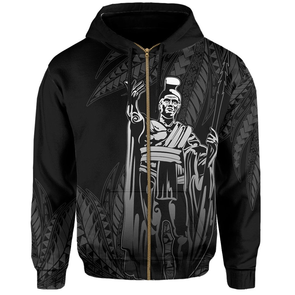 Hawaii King Polynesian Hoodie (Zip up) Durk Style Gray - Polynesian Pride
