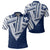 Hawaii Polo Shirt Football Jersey Style Blue and White Unisex Blue - Polynesian Pride