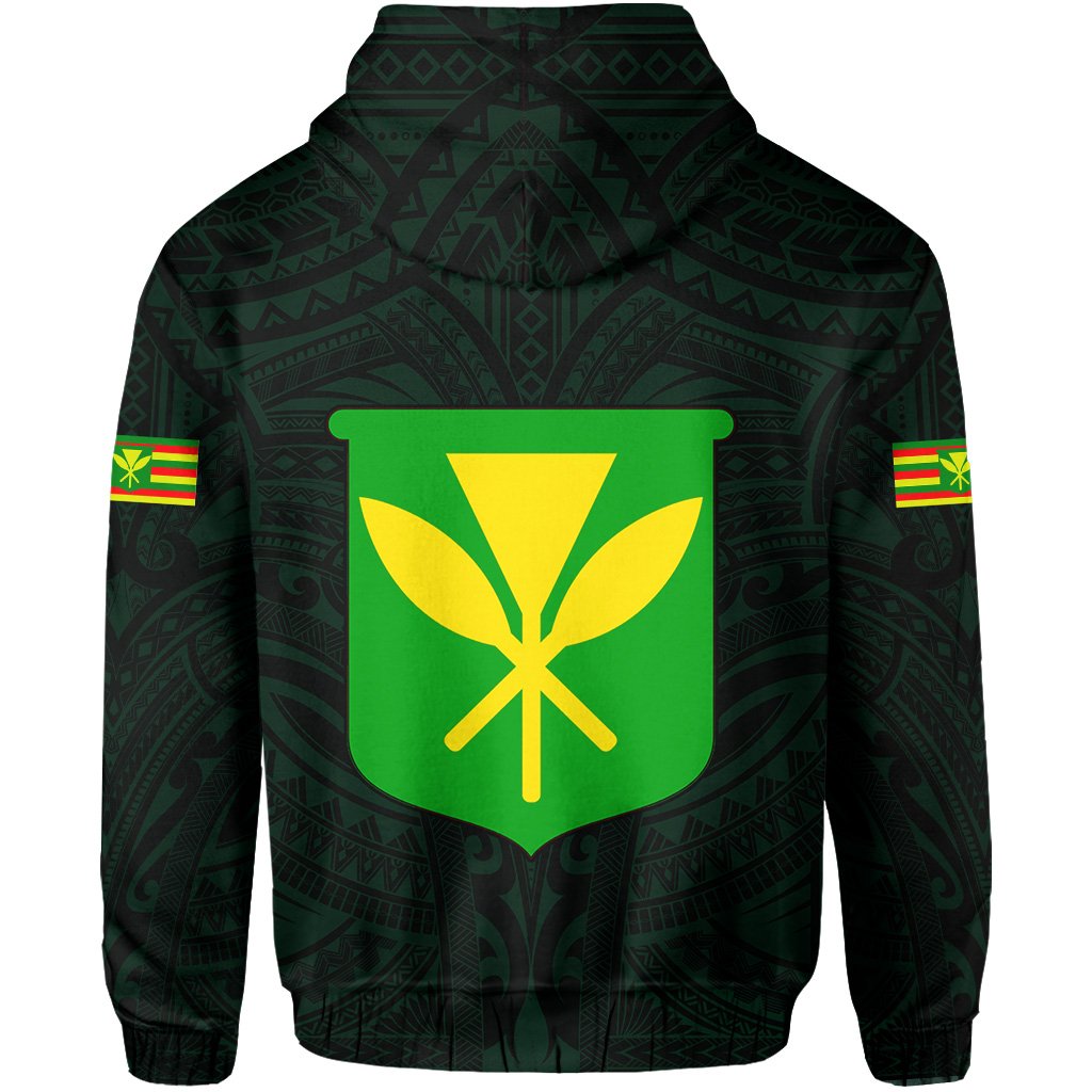 Polynesian Kanaka Maoli Royal Coat of Arms Hawaii Hoodie Green - Polynesian Pride